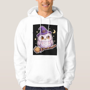 Coruja Fofa Com Chapéu de Bruxa Moletom de Hallowe