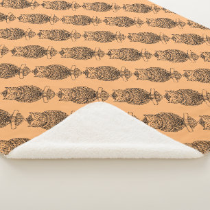 Coruja (laranja) - Cobertor Sherpa