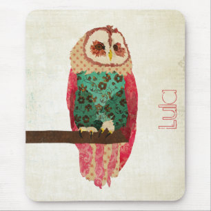 Coruja Mousepad do vintage de Rosa