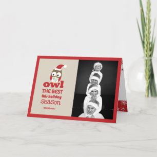 Coruja O Melhor Cartão com fotos De Natal/Férias