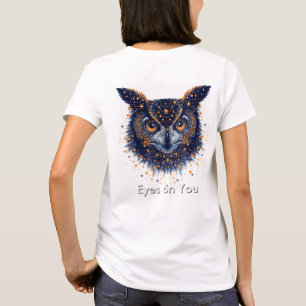 Coruja Olhos em Sua Camiseta Gráfica Dupla Lado