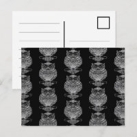 Coruja (padrão preto) - Cartão postal