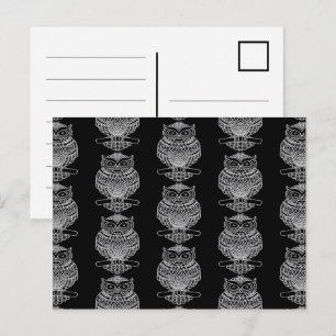 Coruja (padrão preto) - Cartão postal