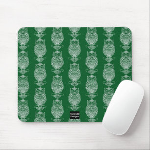 Coruja (padrão verde escuro) - Mouse Pad