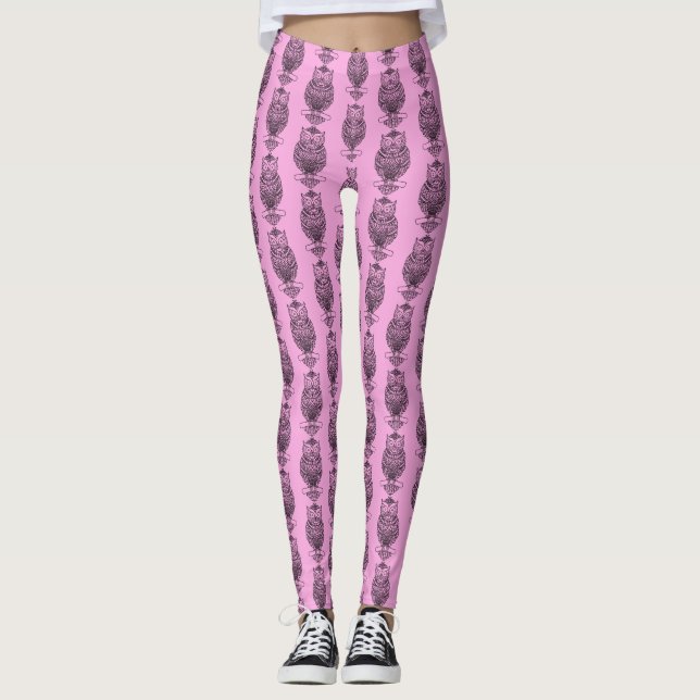 Coruja (rosa) - Leggings (Frente)