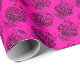 Coruja (rosa) - Papel de embrulho