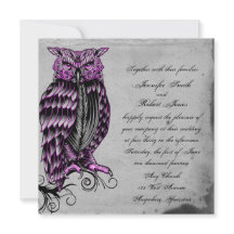 Coruja Roxa Posh Casamento Convite