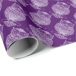 Coruja (roxo escuro) - Papel de embrulho