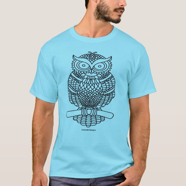 Coruja (vívida) - Camiseta Básica Masculina (Frente)