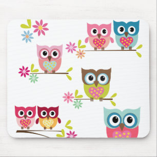 Corujas bonitas Mousepad