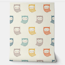 Corujas Cutes em cores de queda mudas em creme