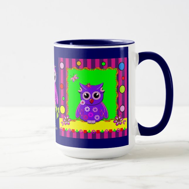 Corujas decorativas bonitos e caneca conhecida (Direita)