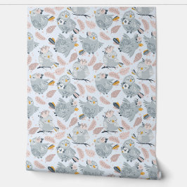 Corujas e flores