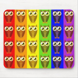 Corujas Mousepad do arco-íris