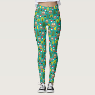 Corujas Nas Leggings Florestais