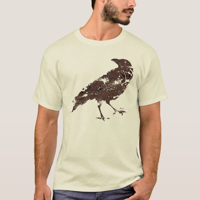 Corvo em Brown na camisa orgânica (Frente)