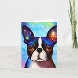Cosmic Boston Terrier, Cartão de Aniversário