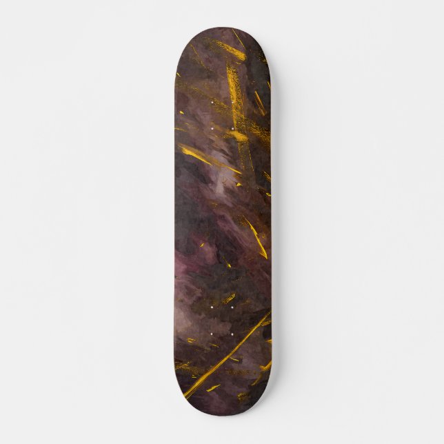 Cosmic Bronze Nebula Marble Skateboard (Frente)