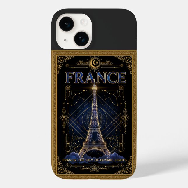 Cosmic France Eiffel Tower Celestial Art (Verso)