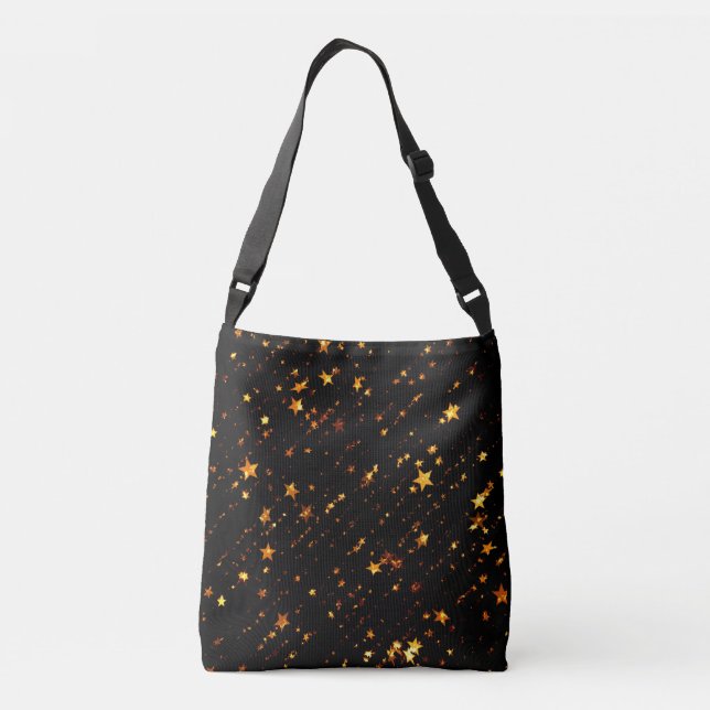 Cosmic Gold Star Crossbody Tote Stylish Bag  (Verso)