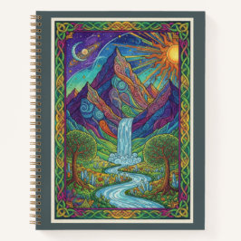 Cosmic Mountain Waterfall Zentangle Nature Journal