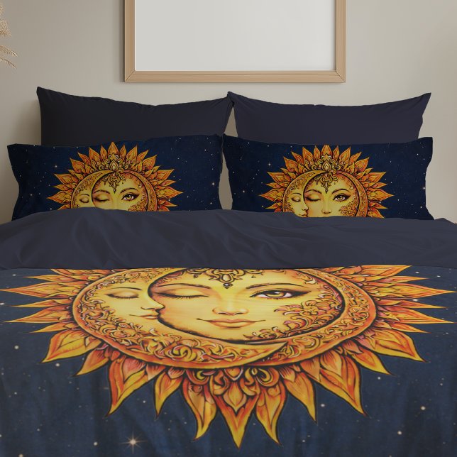 Cosmic Sun Moon Boho Goddess Celestial Mandala Art (Criador carregado)