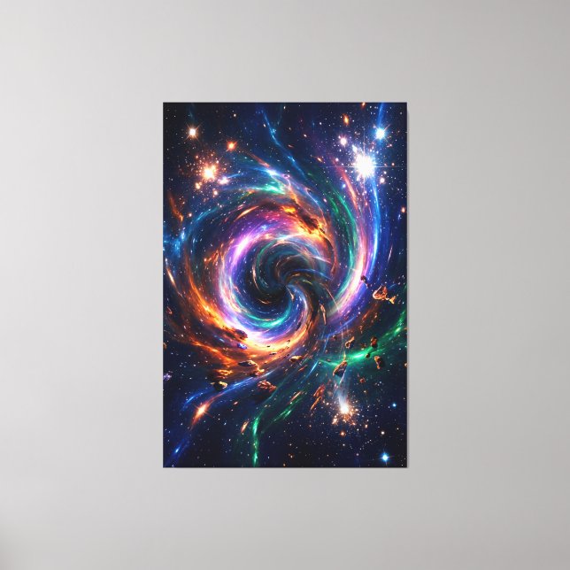 Cosmic Vortex Nexus – Abstract Space Canvas Print (Frente)