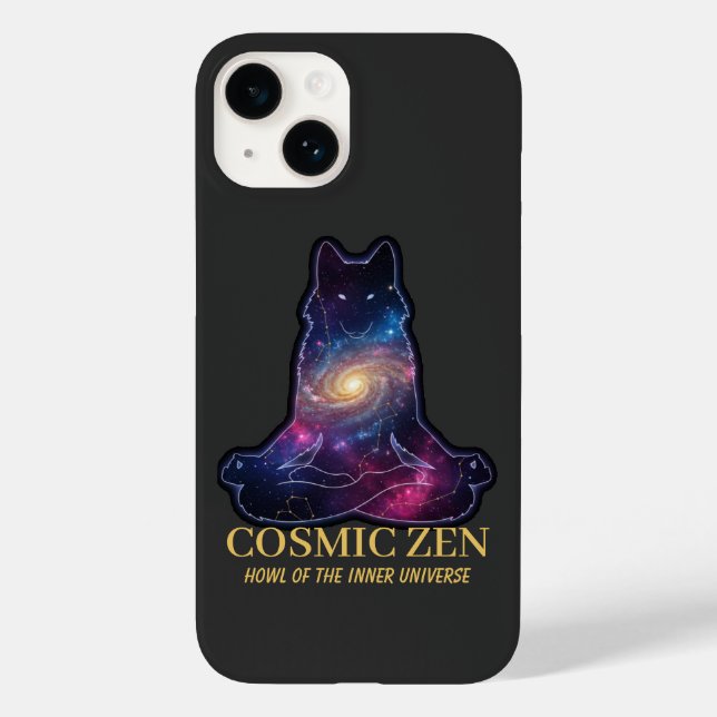 Cosmic Zen Wolf – Meditating Galaxy Spirit Animal  (Verso)