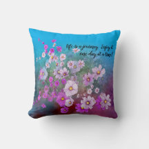 cosmos de flor silvestre 26lblue Almofada a vida é