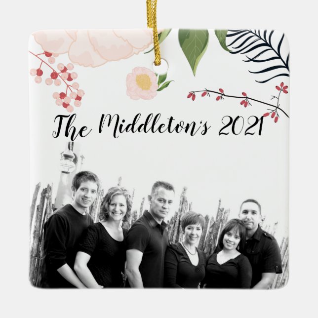 Cosmos Rosa Bebê do Ornamento XMAS Personalizado e (Frente)