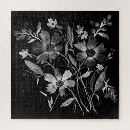 Cosmosis-Cosmos em Quebra-cabeça Floral Branco e P