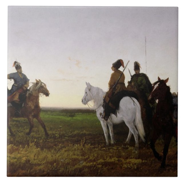 Cossacks a cavalo, 1874 (óleo em canvas) (Frente)