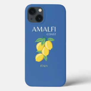Costa Amalfi, Itália, Viagem Art, Retro, Azul