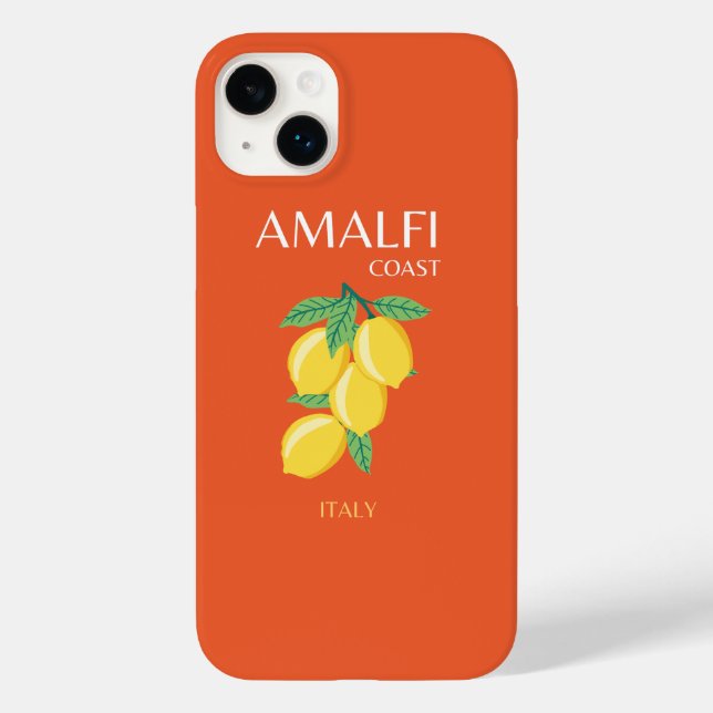 Costa Amalfi, Itália, Viagem Art, Retro, Laranja (Verso)