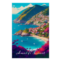Costa Amalfitana Itália Impressão de Viagem