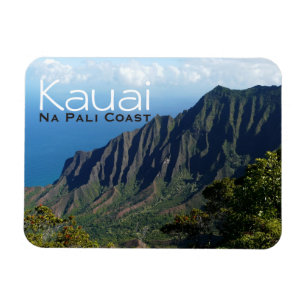 Costa do Na Pali no ímã do texto de Kauai