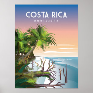 Costa Rica   Poster de viagens   tropical de praia