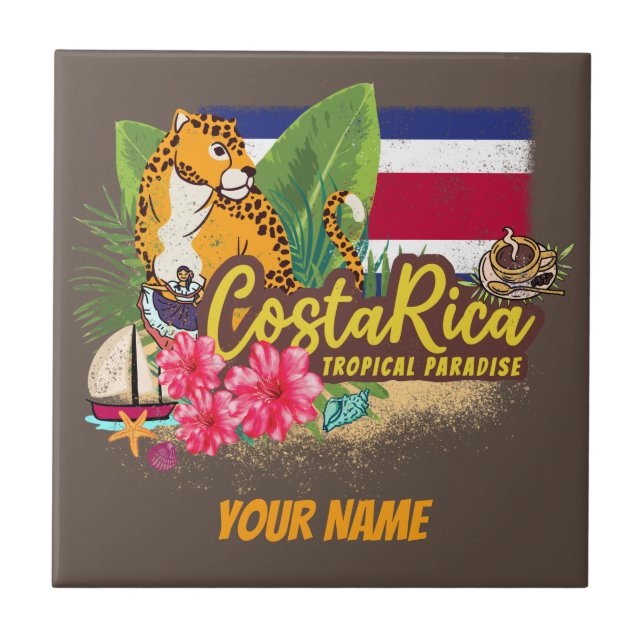 Costa Rica retro grande bandeira de colheita de ga (Frente)