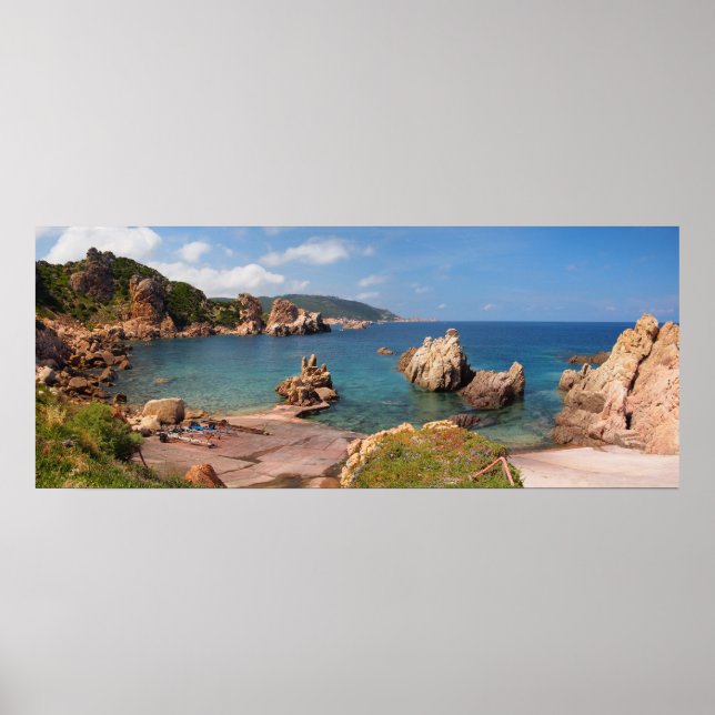 Costa rochosa vermelha da Sardenha poster (Frente)