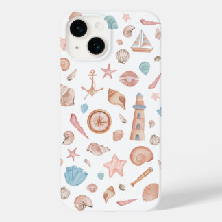 Costal Boho Sea Shell Watercolor Capas de iphone