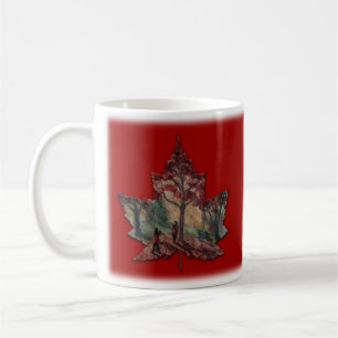 Costume do copo de café da caneca da arte da folh