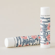 Costume Floral Náutico Listra Azul Marinho Preppy