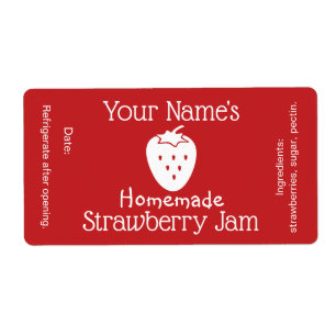 Costume personalizado do doce de morango etiqueta