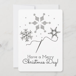 Costura do bordado do cartão de Natal