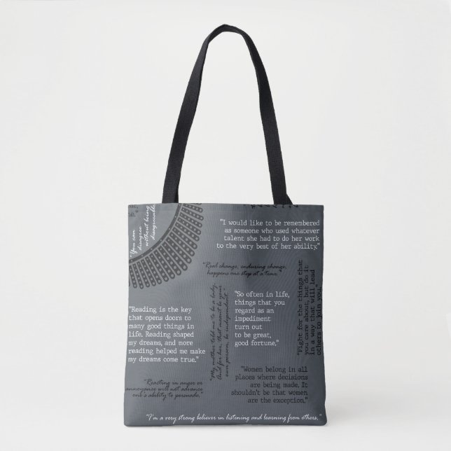 Cotações RBG - Ruth Bader Ginsburg - Bolsa de ombr (Frente)