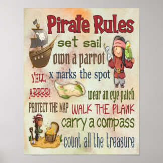 Cotas Motivacionais de Regras Piratas - Poster 11x