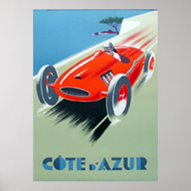 Cote d'Azur Art Deco poster print (Frente)