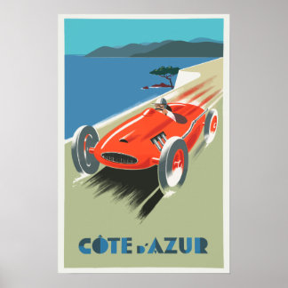 Cote D'azure France Vitage Poster