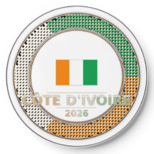 Cote d'Ivoire Bandeira de Fã de Futebol Emblema Ci
