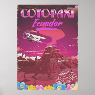Cotopaxi, poster de viagens de CORREIO AÉREO Equad